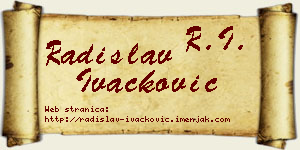 Radislav Ivačković vizit kartica